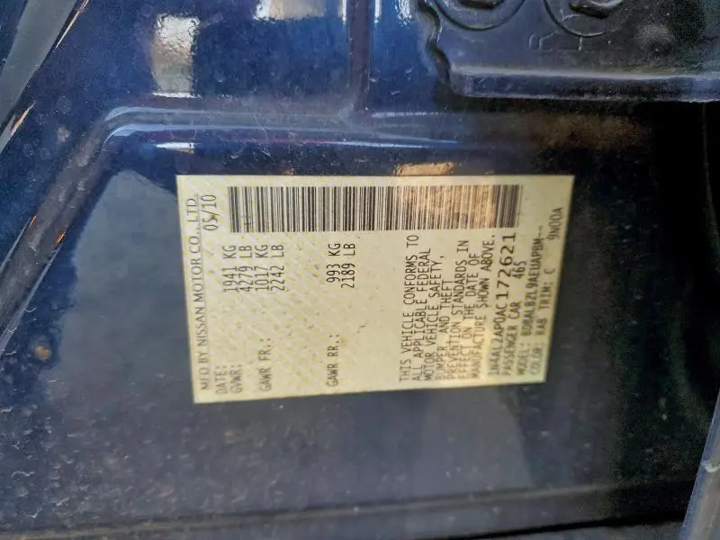 2010 NISSAN ALTIMA BASE  