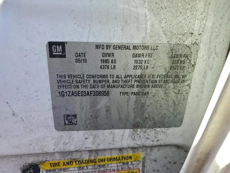 2010 CHEVROLET MALIBU LS  