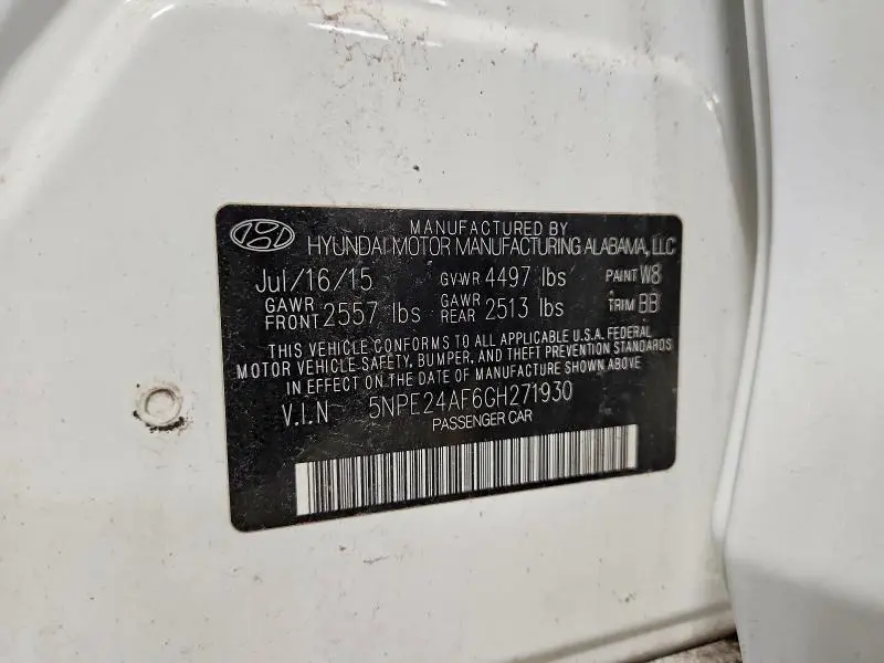 2016 HYUNDAI SONATA SE  