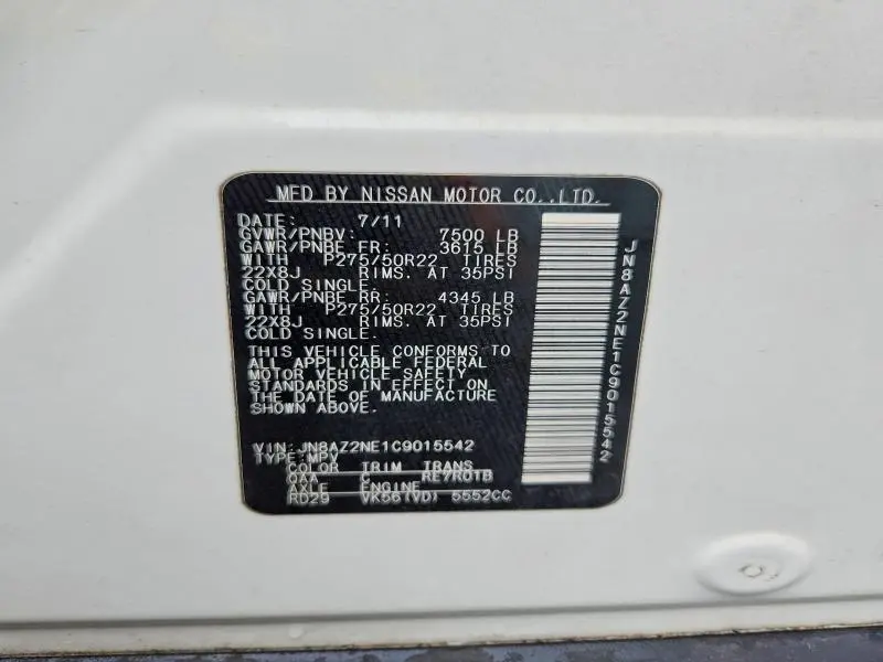 2012 INFINITI QX56 BASE  
