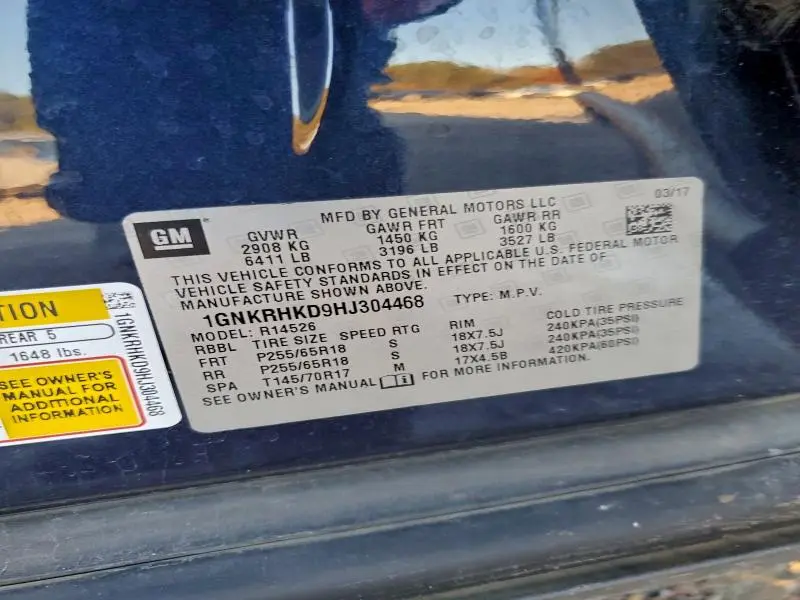 2017 CHEVROLET TRAVERSE LT  