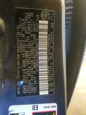 2011 TOYOTA COROLLA BASE  