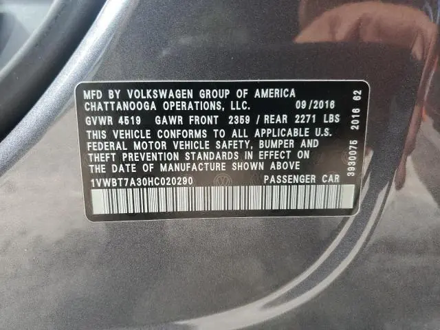2017 VOLKSWAGEN PASSAT SE  