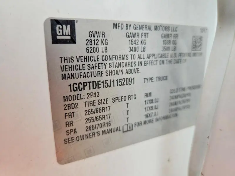 2018 CHEVROLET COLORADO Z71  