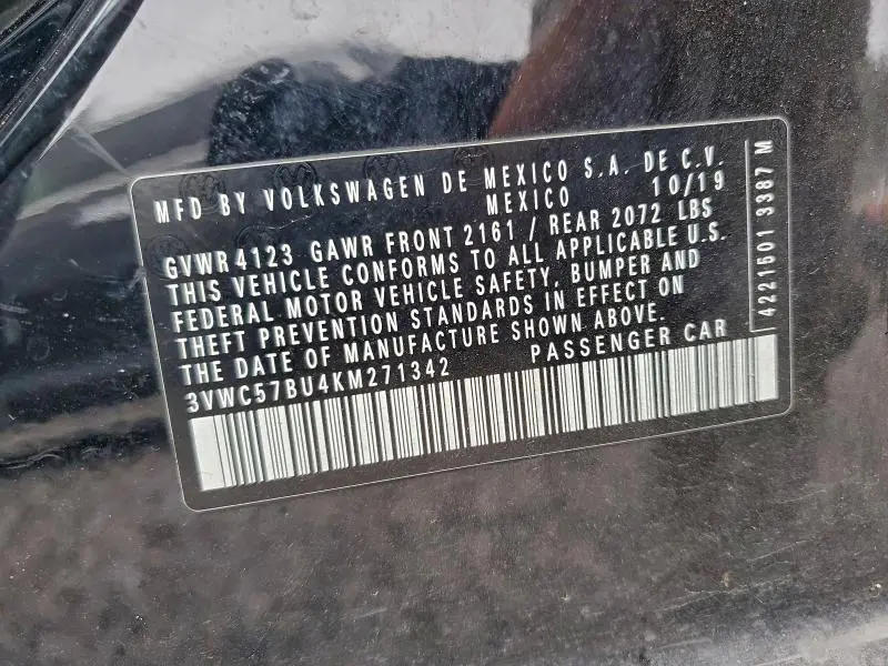 2019 VOLKSWAGEN JETTA S  