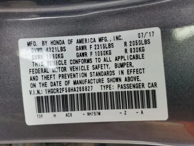 2017 HONDA ACCORD SPORT  
