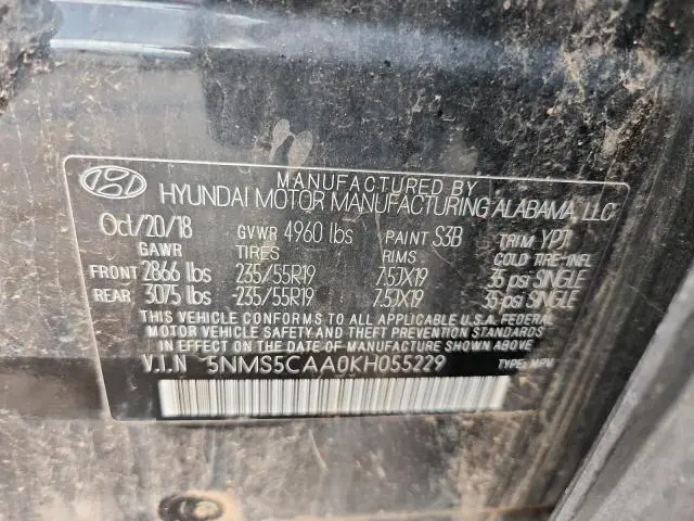 2019 HYUNDAI SANTA FE LIMITED  