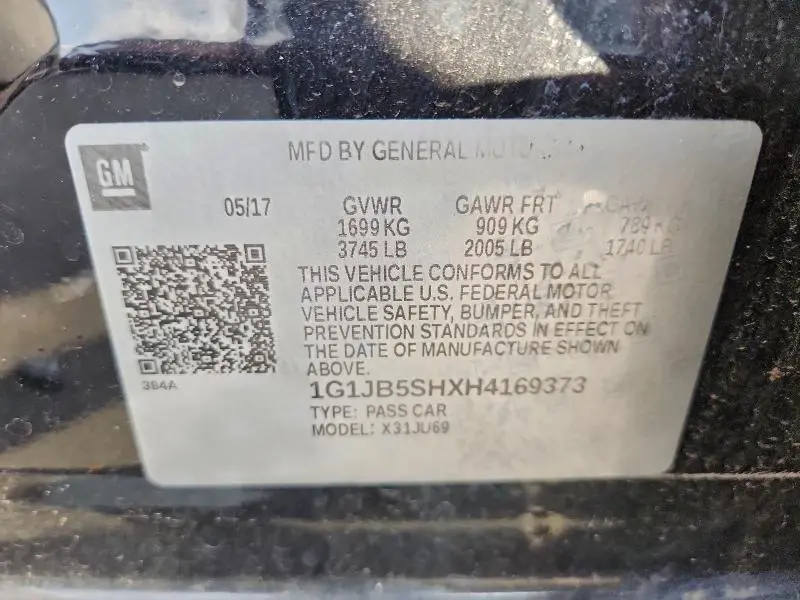 2017 CHEVROLET SONIC LS  