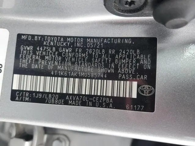 2021 TOYOTA CAMRY XSE  