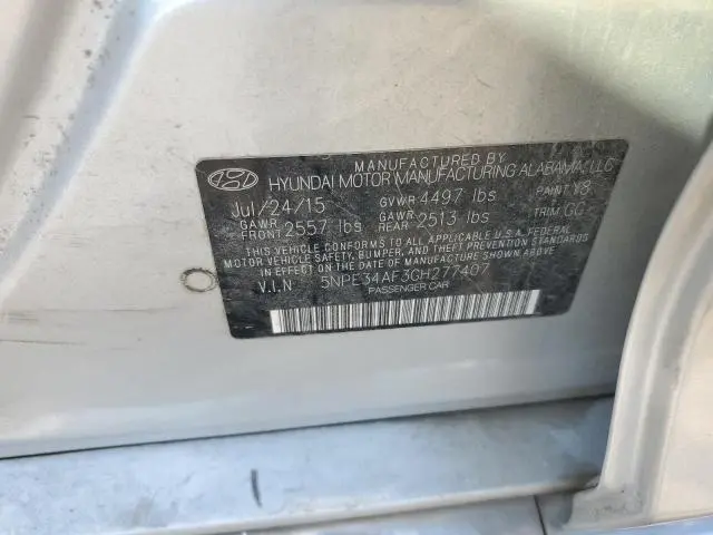 2016 HYUNDAI SONATA LIMITED  