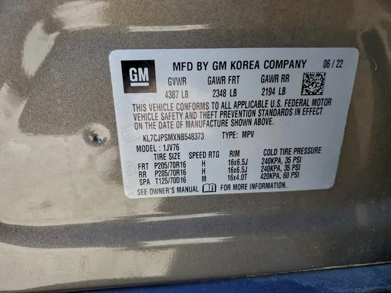 2022 CHEVROLET TRAX 1LT  