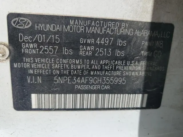 2016 HYUNDAI SONATA SPORT  