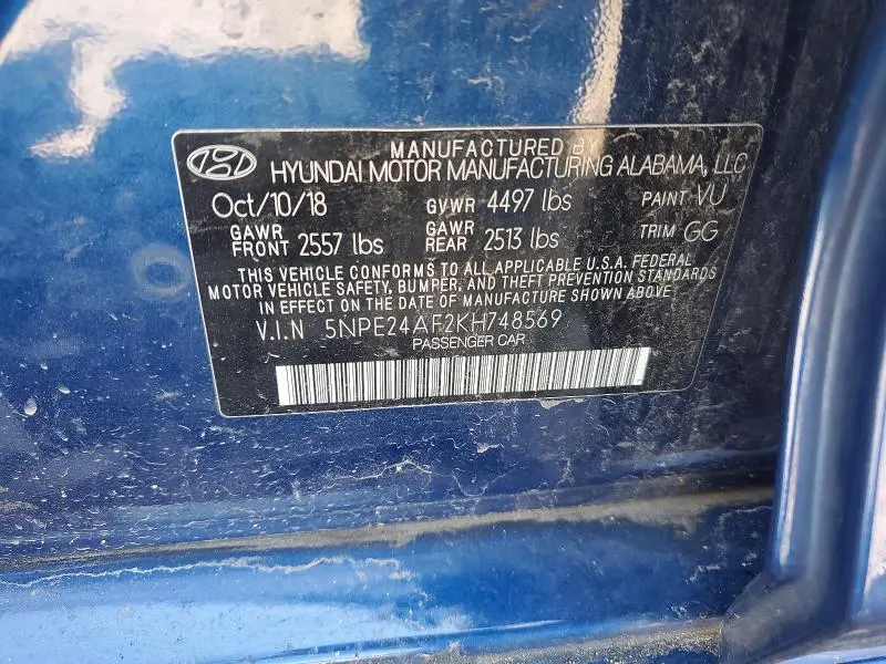 2019 HYUNDAI SONATA SE  