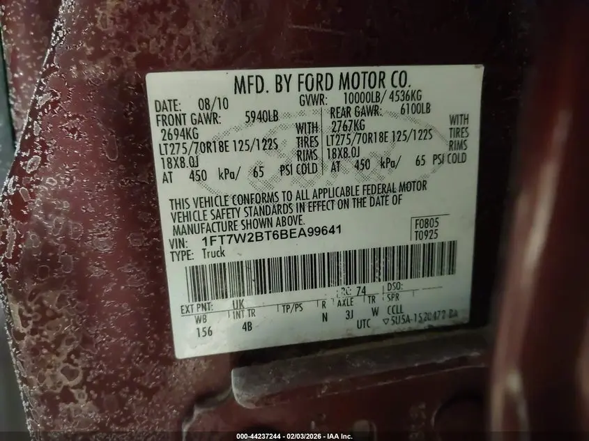 2011 FORD F-250 LARIAT