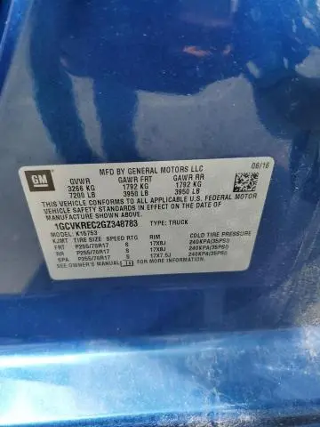 2016 CHEVROLET SILVERADO K1500 LT  