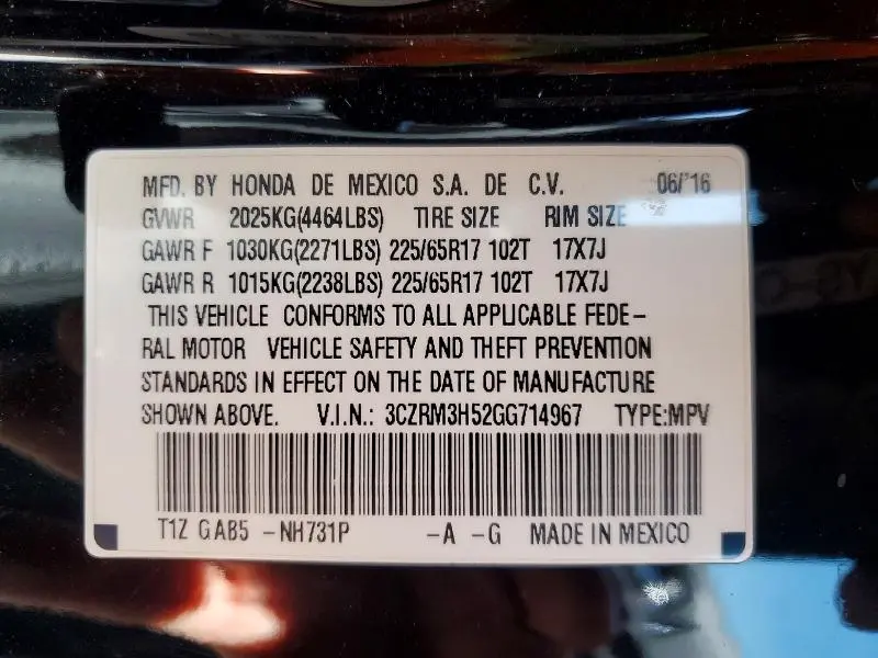 2016 HONDA CR-V EX  