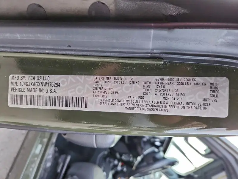 2022 JEEP WRANGLER SPORT  