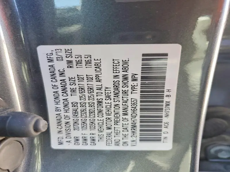 2013 HONDA CR-V EXL  