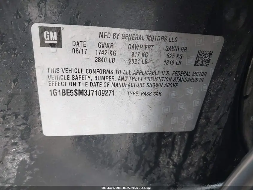 2018 CHEVROLET CRUZE LT AUTO
