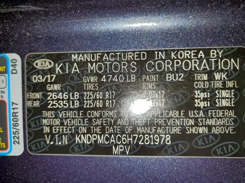 2017 KIA SPORTAGE LX  