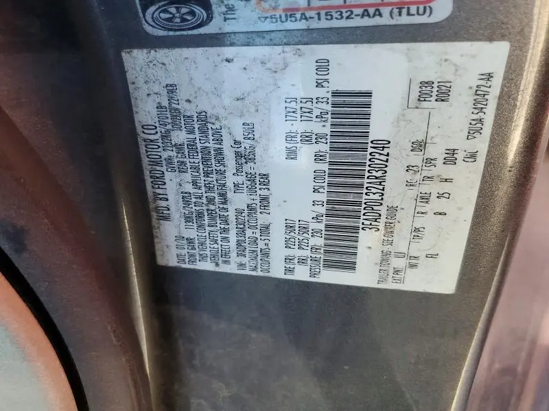 2010 FORD FUSION HYBRID  