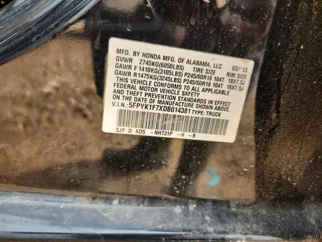 2013 HONDA RIDGELINE SPORT  