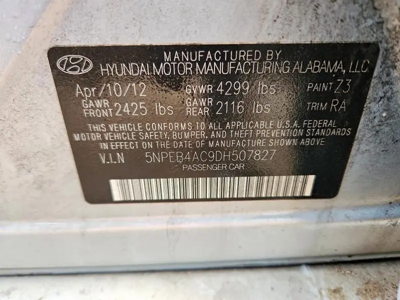 2013 HYUNDAI SONATA GLS  