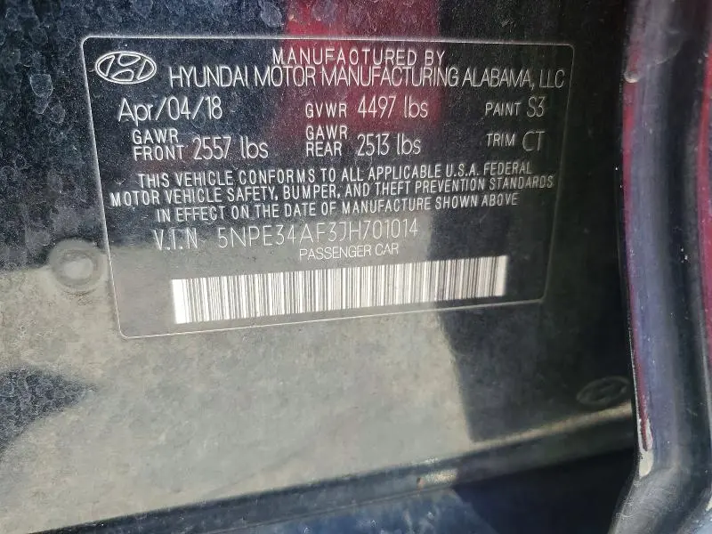 2018 HYUNDAI SONATA SPORT+  
