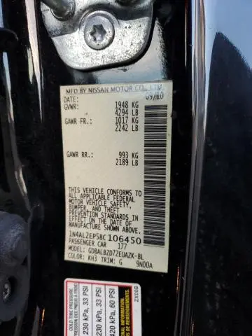 2011 NISSAN ALTIMA S  