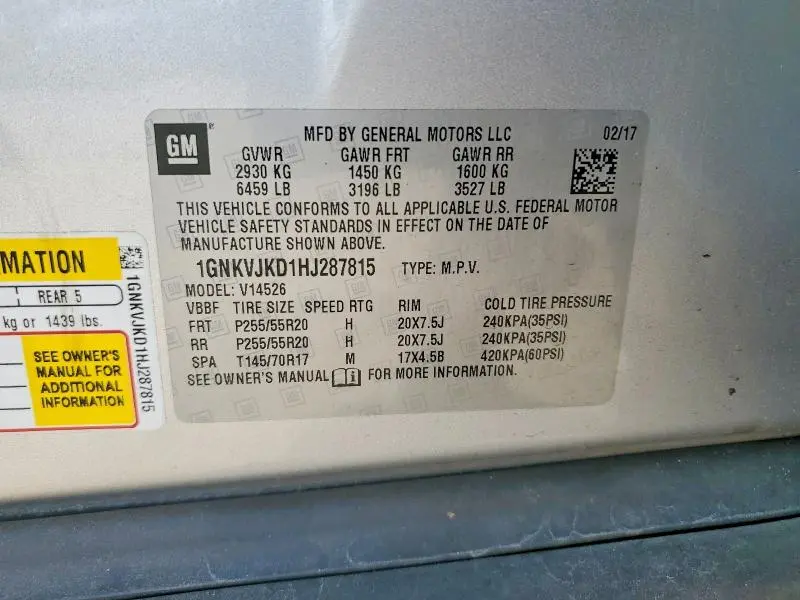 2017 CHEVROLET TRAVERSE PREMIER  