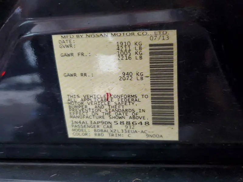 2013 NISSAN ALTIMA 2.5  