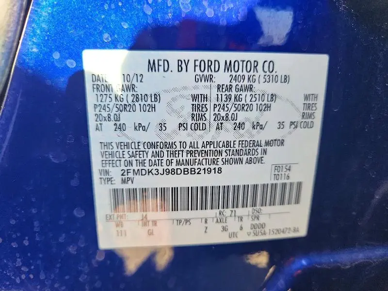 2013 FORD EDGE SEL  