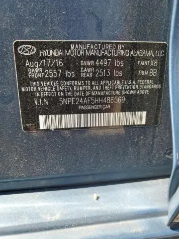 2017 HYUNDAI SONATA SE  