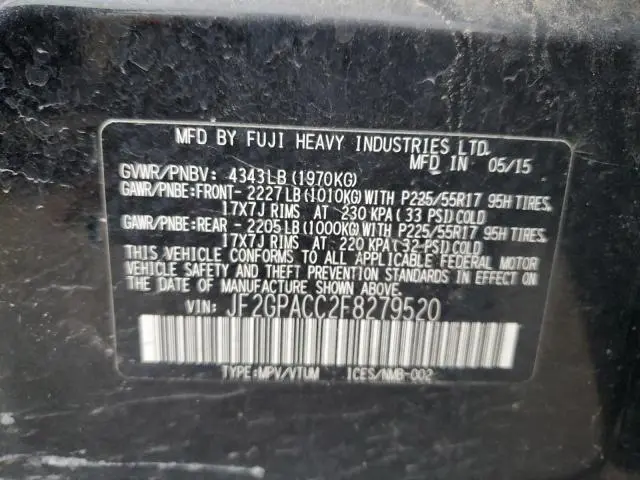 2015 SUBARU XV CROSSTREK 2.0 PREMIUM  