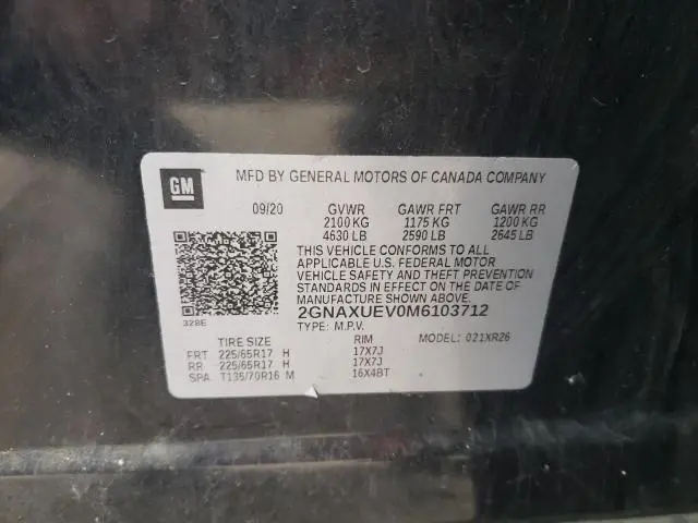 2021 CHEVROLET EQUINOX LT  