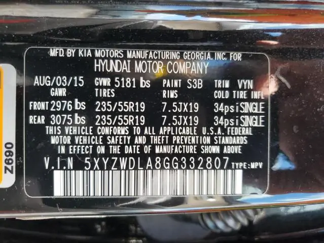 2016 HYUNDAI SANTA FE SPORT   