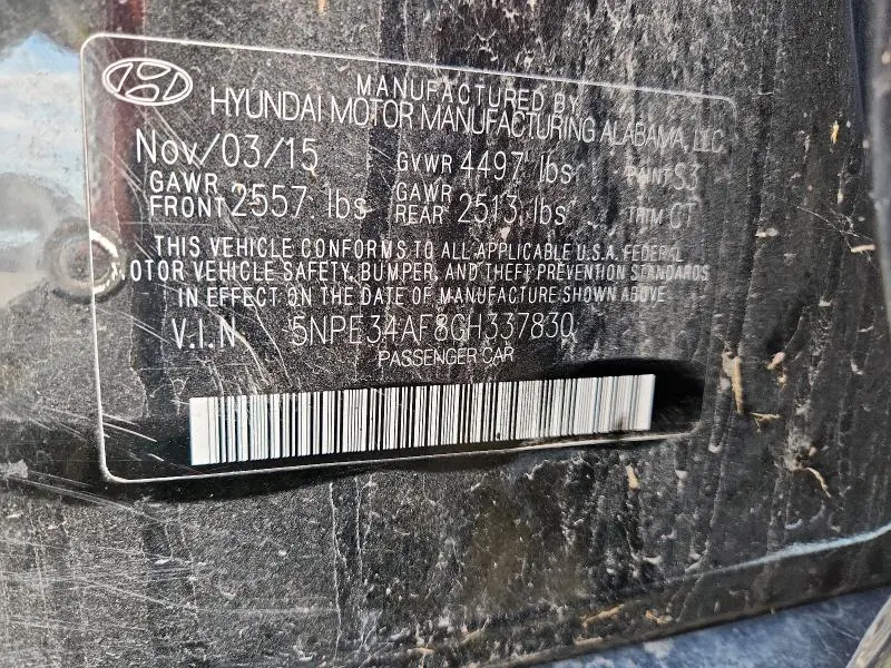 2016 HYUNDAI SONATA SPORT  