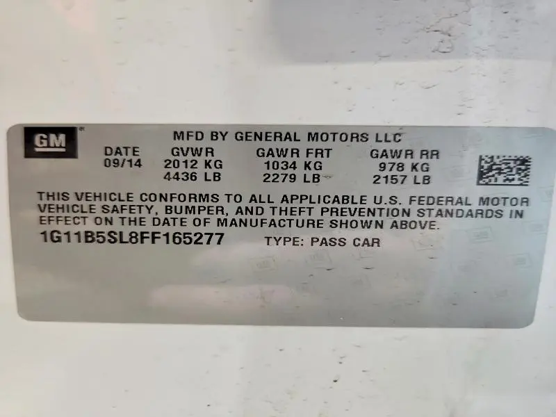 2015 CHEVROLET MALIBU LS  