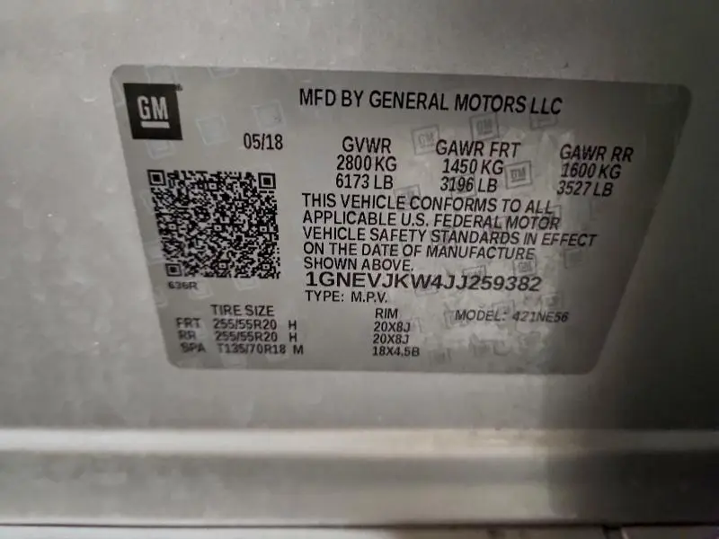 2018 CHEVROLET TRAVERSE PREMIER  