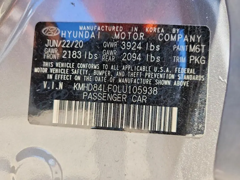 2020 HYUNDAI ELANTRA VALUE EDITION  