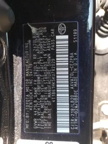 2019 TOYOTA CAMRY XSE  
