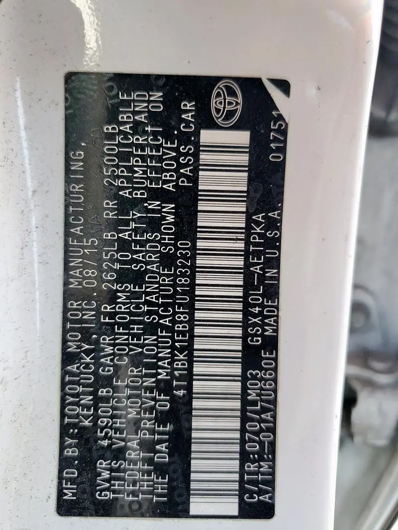 2015 TOYOTA AVALON XLE  