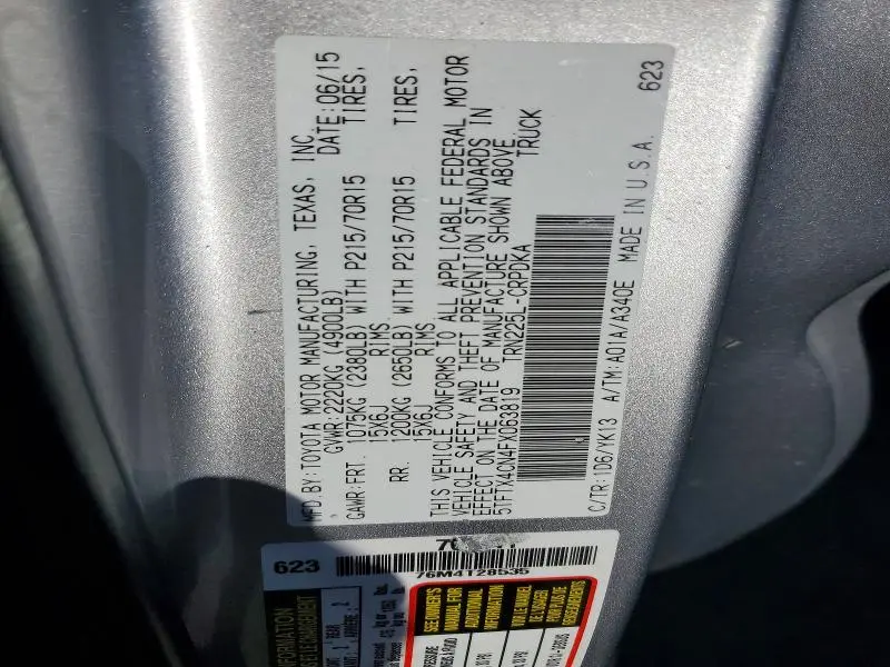 2015 TOYOTA TACOMA   