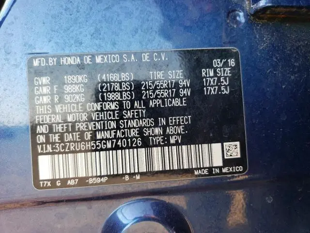 2016 HONDA HR-V EX  