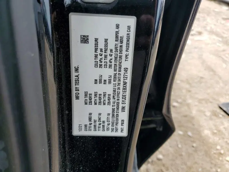 2022 TESLA MODEL 3   