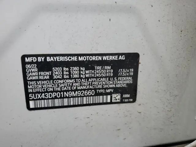 2022 BMW X3 SDRIVE30I  