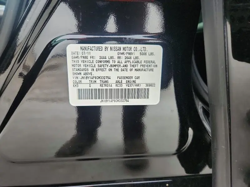 2012 INFINITI M37 BASE  
