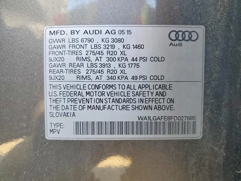 2015 AUDI Q7 PREMIUM PLUS  