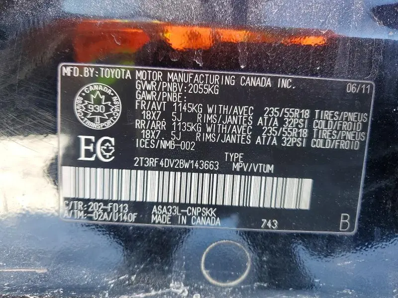 2011 TOYOTA RAV4 SPORT  