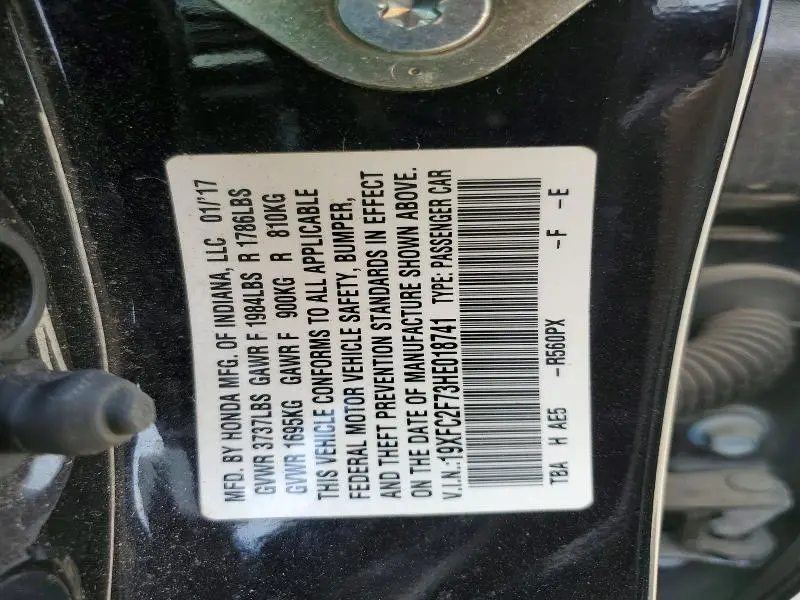 2017 HONDA CIVIC EX  